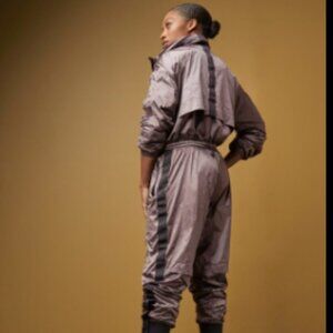 NWT Athleta Legend Luxe Crop Half Zip + Pants Set Metallic Mauve